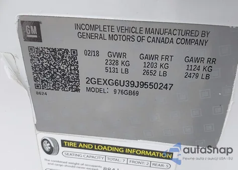 2018 Cadillac Xts V4U Coachbuilder Limousine z USA, uszkodzony, nr VIN 2GEXG6U39J9550247